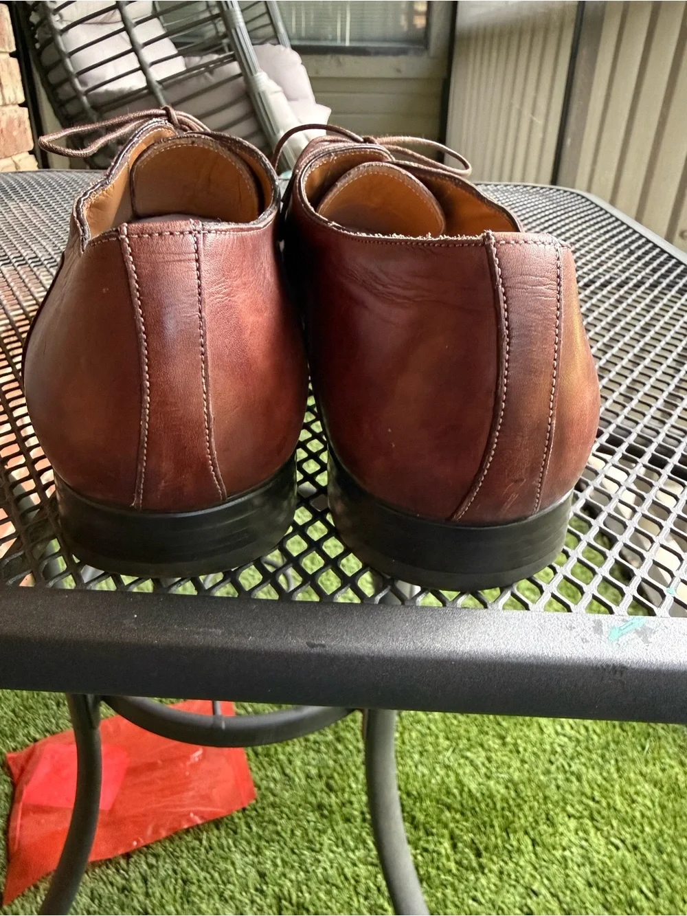 Santoni Brown Leather Cap Toe Oxford Dress Shoes Men’s 13D